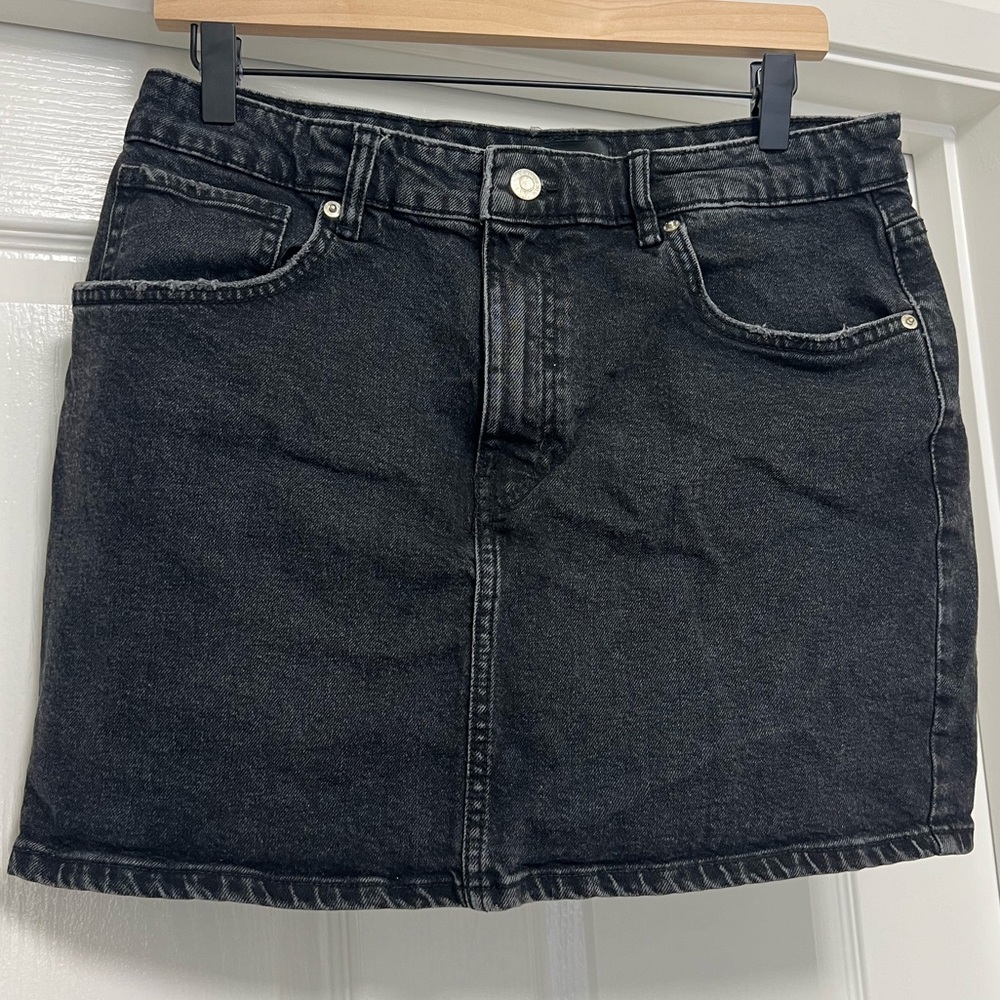 Zara Black Denim Mini Skirt